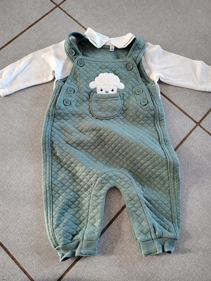 Ensemble salopette + t-shirt ML T.3 M
