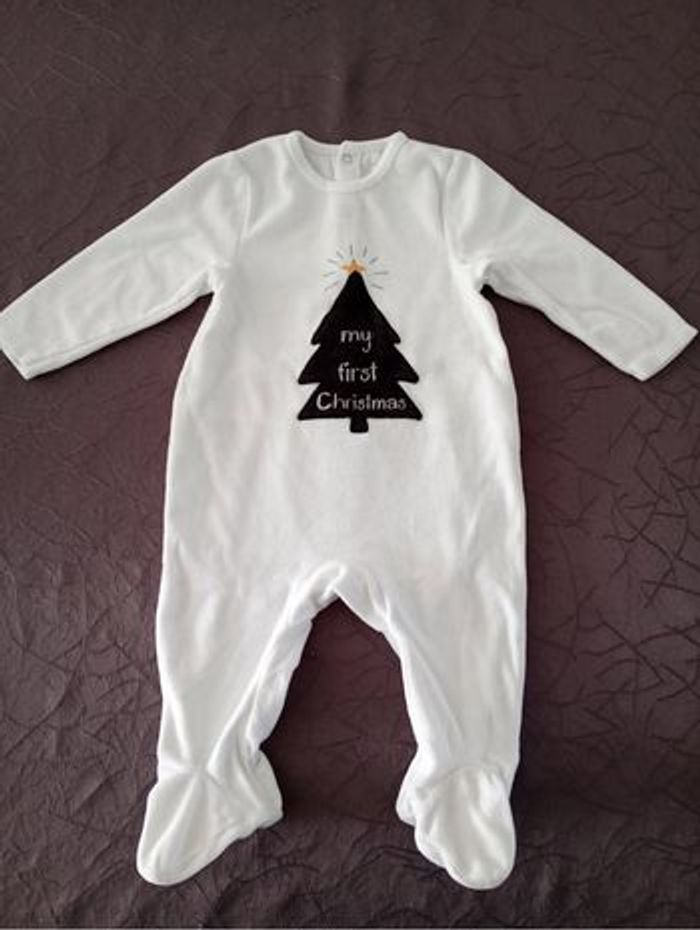 Pyjama premier noel bébé 9 mois blanc