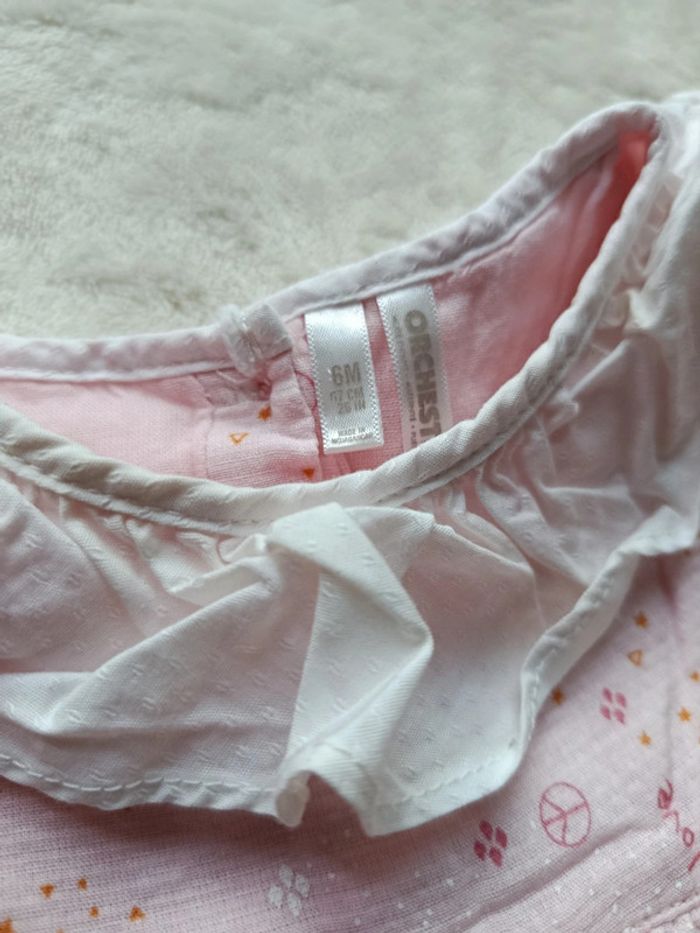 Blouse fleuri rose 6 mois Orchestra - photo numéro 3