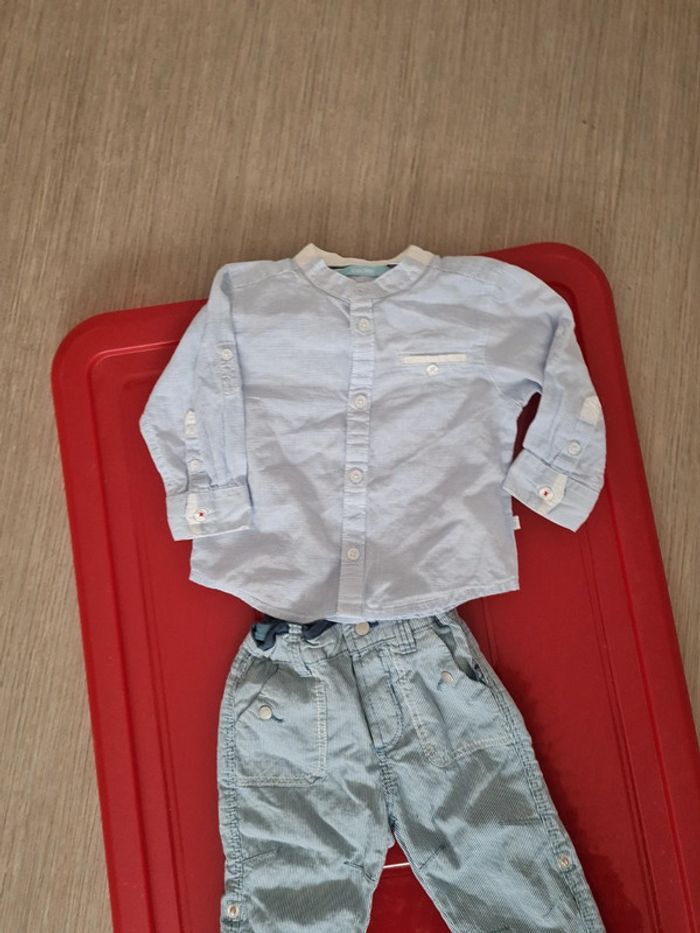 Ensemble pantalon léger 9 mois et chemise 9 mois - photo numéro 3