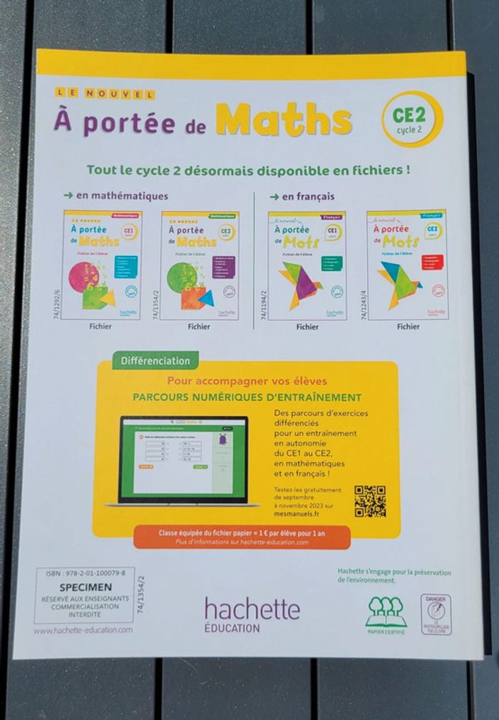 Fichier de l'élève À portée de Maths CE2 - photo numéro 2