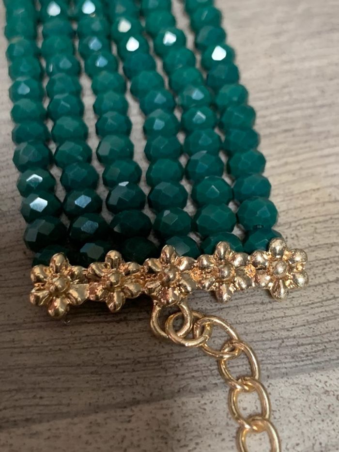 Collier ras de cou et boucle vert - photo numéro 7