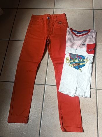 Ensemble pantalon et Tee shirt badminton Sergent major 7 ans