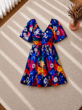 Robe festival tropical multicolore Femme taille 52 marque Violeta by Mango 👜