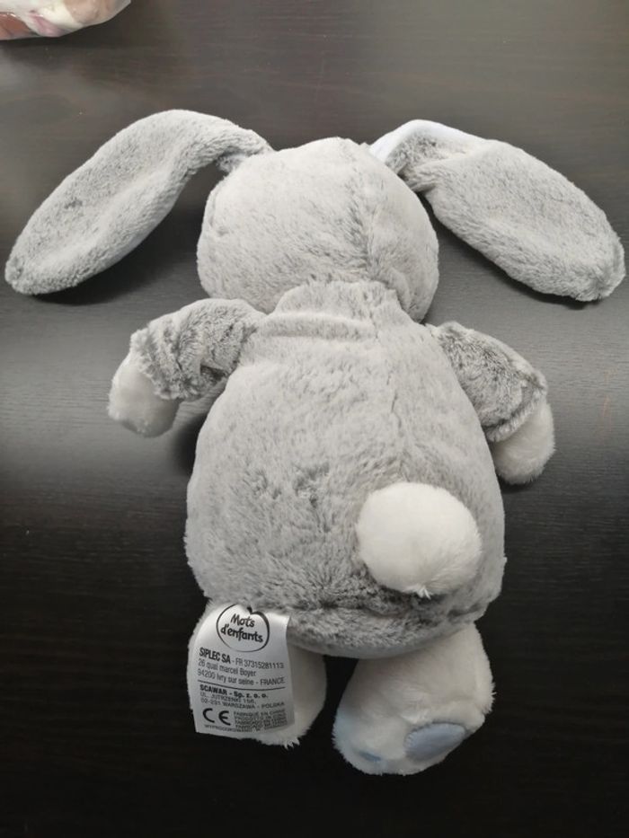 Mots d'enfants Peluche doudou lapin déguisé bleu - photo numéro 2