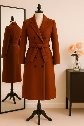 Manteau couleur brique taille unique en laine