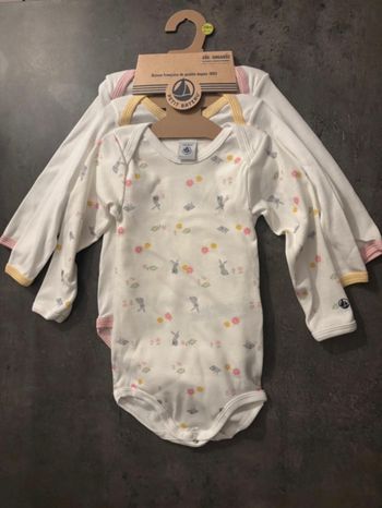 Lot de 3 bodies, filles (18 mois),petit bateau