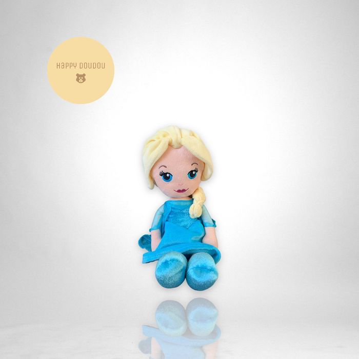 Doudou Peluche Poupée reine des neiges bleu Nicotoy Disney P20 - photo numéro 3