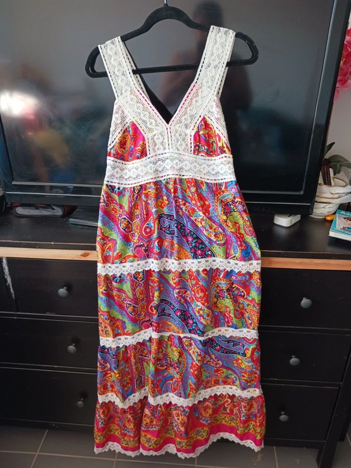 Robe d'été multicolore fluide T38