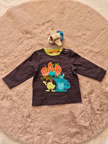 T-shirt  marron monstre et compagnie 12 mois