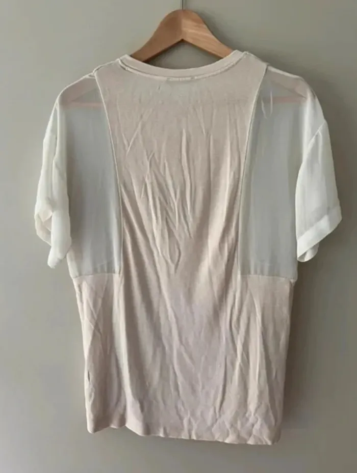 Haut Zara beige et blanc - photo numéro 2