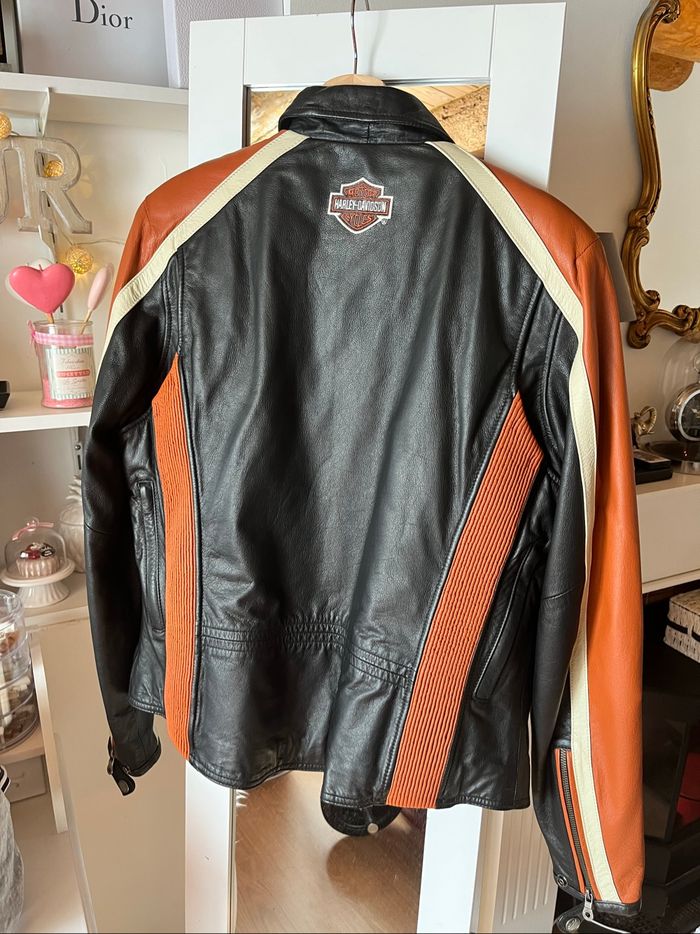 Veste moto Harley Davidson femme noir/camel – T.XL – cuir TBE 🏍️ - photo numéro 8