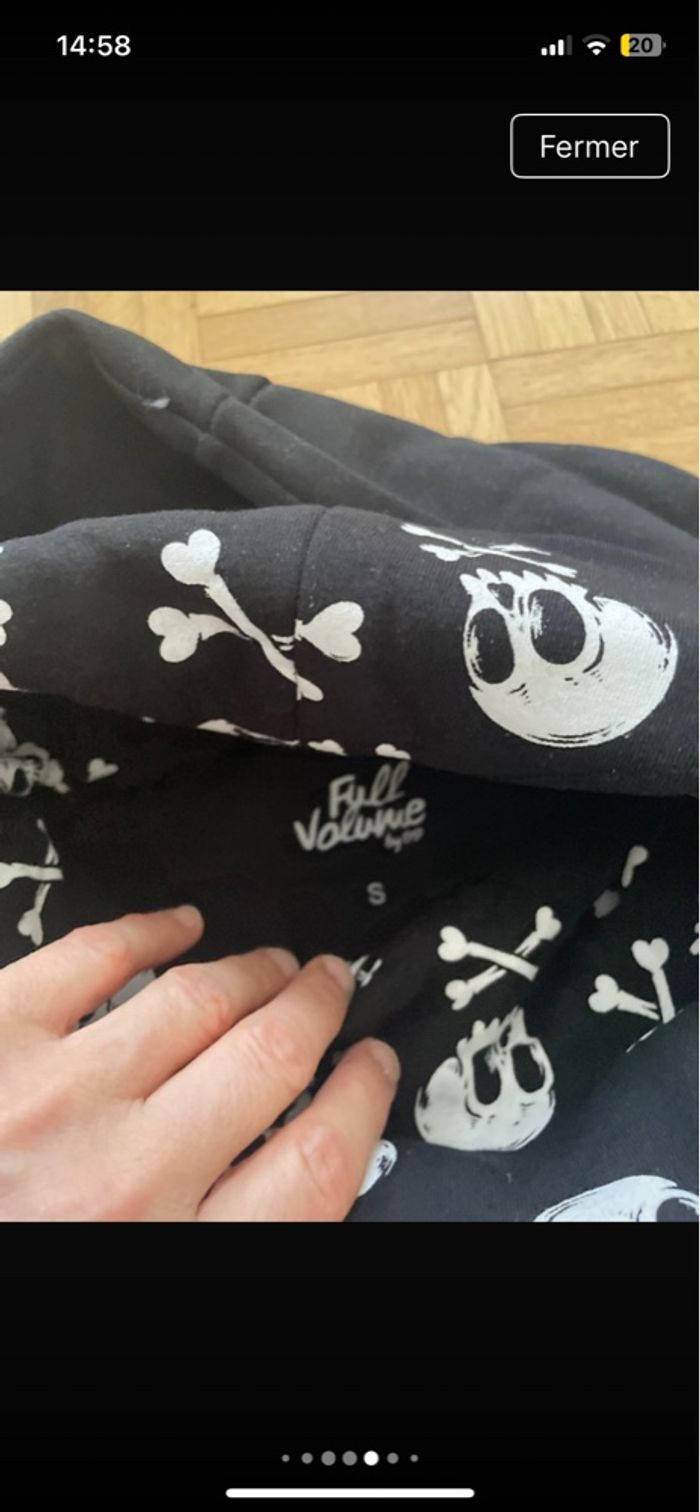 Sweat à capuche noir tête d mort - photo numéro 8