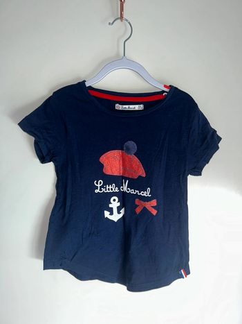 T-shirt manches courtes bleu marine - 8 ans - Little Marcel