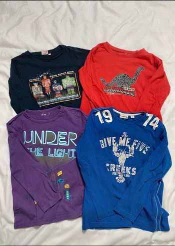 Lot de 4 T-shirt à manches longues - Maillot à manches longue - 8 ans - Gémo - Creeks - Tissaia