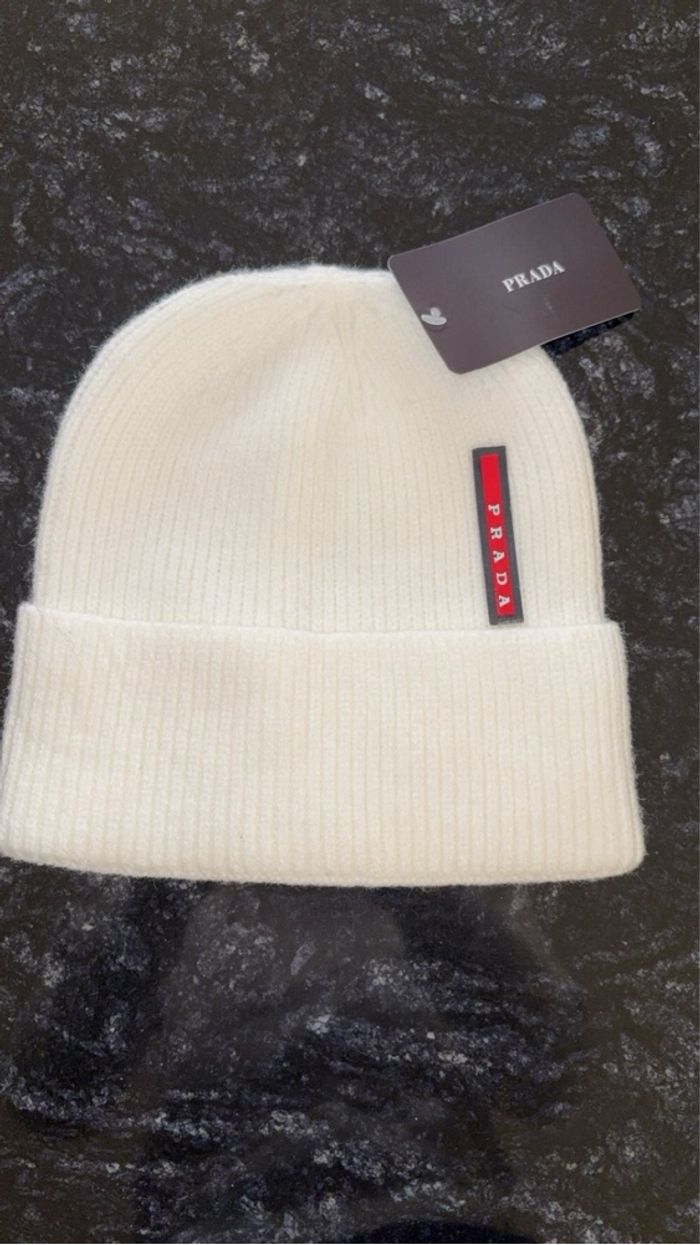 Bonnet homme blanc en laine