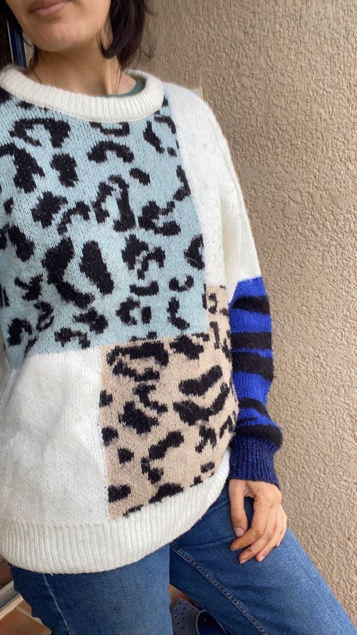 Pull d’hiver multicolores, en bon état , taille 40 - photo numéro 6