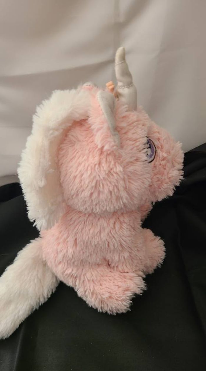 Peluche licorne PRIMARK rose blanc brillant assis - photo numéro 2