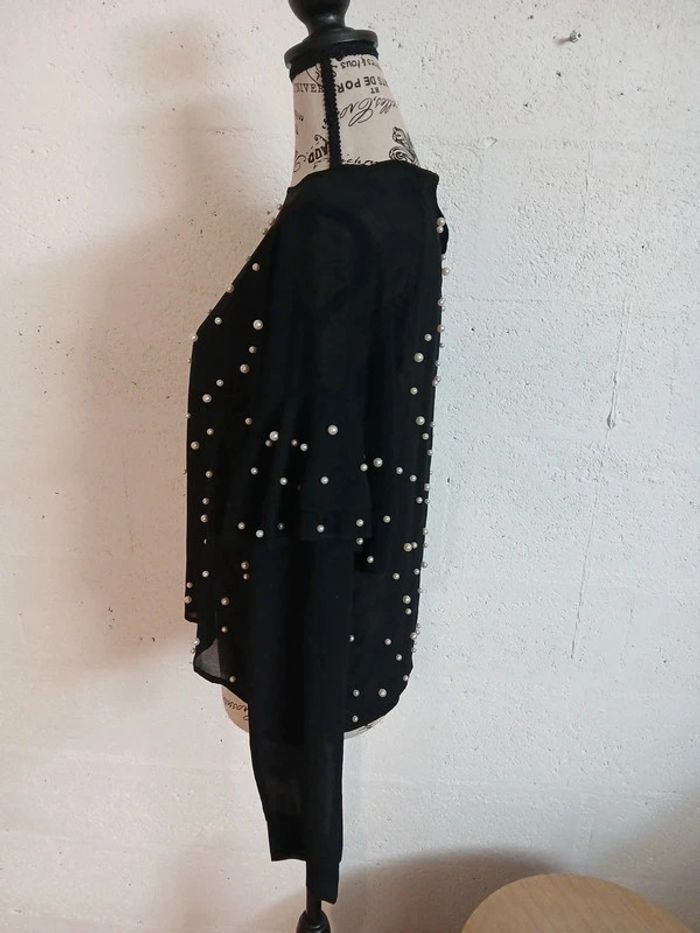 🖤 Blouse fluide noire à perles – IVIVI – Taille L – Très bon état - photo numéro 2