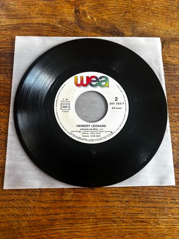 Vinyle 45 tours sans pochette Herbert Léonard Laissez nous rever
