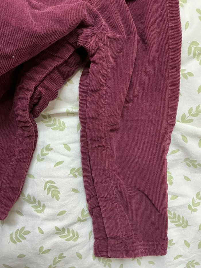 Pantalons en velours prune pressions entre les jambes doublé 18 mois kitchoun - photo numéro 7