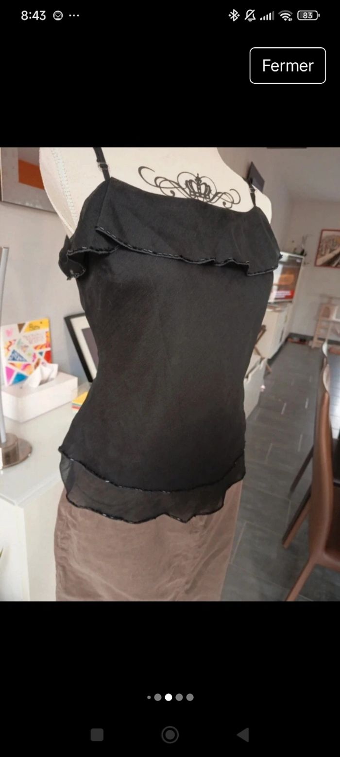 Débardeur noir Agnès Flo taille 44 - photo numéro 4