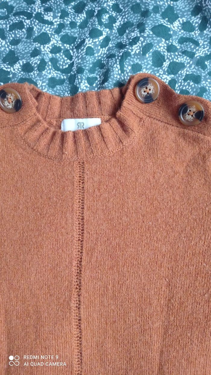 Pull  La Redoute  coloris Camel en 50 % laine taille S - photo numéro 4