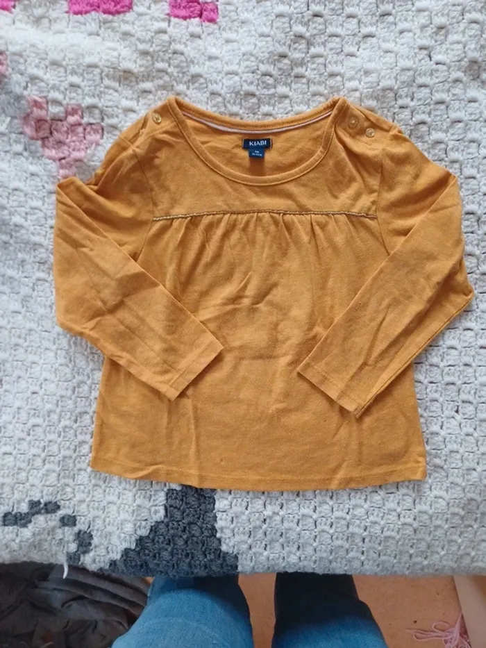 Tee shirt manches longues moutarde