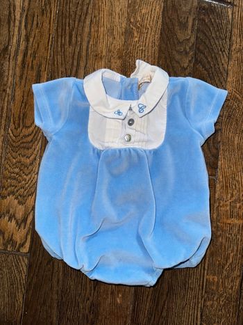 Barboteuse velour Ewan’s & comtesse  1 mois