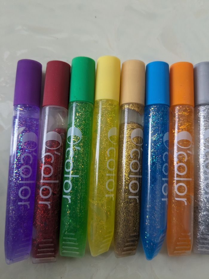 Lot de 12 tubes de colle gel pailleté . - photo numéro 2
