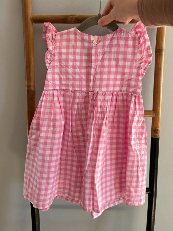 Robe à carreaux vichy rose + barrette - Taille 3-4 ans - photo numéro 5