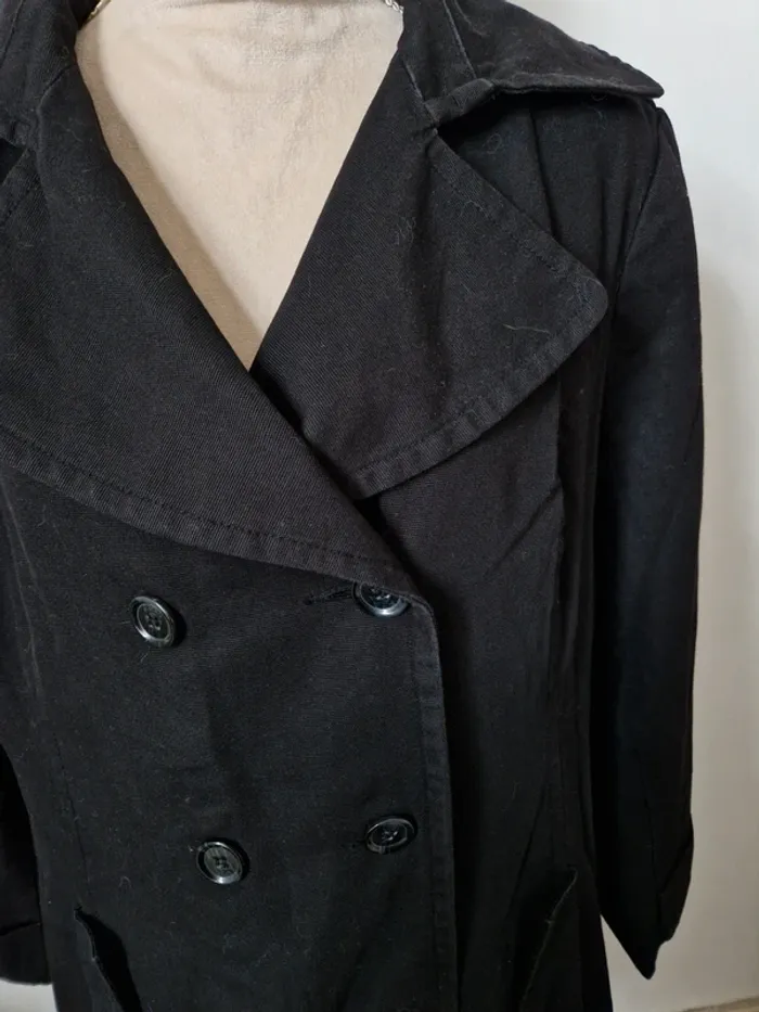 Manteau trench noir femme c&a taille 48 - photo numéro 3