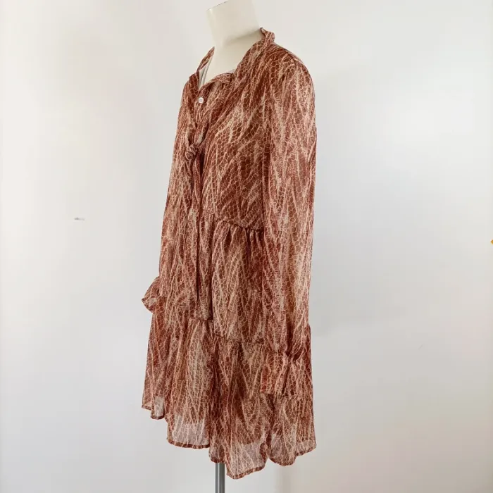 Robe fluide imprimé python marron - Taille M/L A438 - photo numéro 4