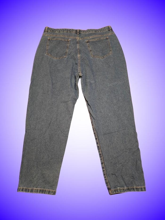 Jean Bleu Denim Coupe Droite/Ample – Boohoo – Taille 50 (5XL) - photo numéro 2