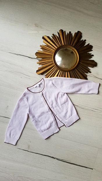 Gilet rose pâle jacadi fille 18 mois