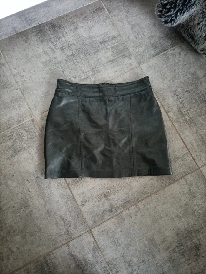 Jupe cuir véritable vintage