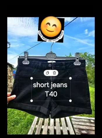 Short jeans noir t 40 femme