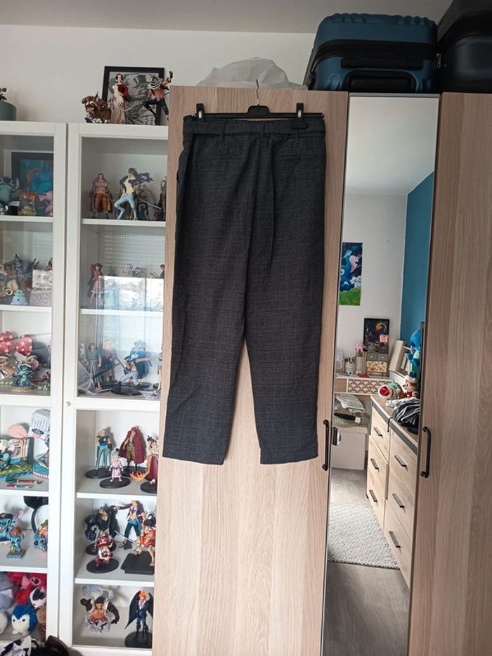 Pantalon habillé gros carreaux noir kiabi - Taille XL 42 - photo numéro 3