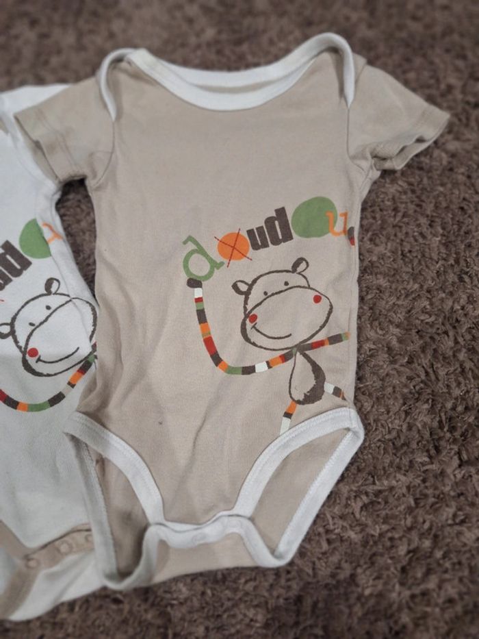 Lot de 3 bodies manches courtes taille 3 mois - photo numéro 3
