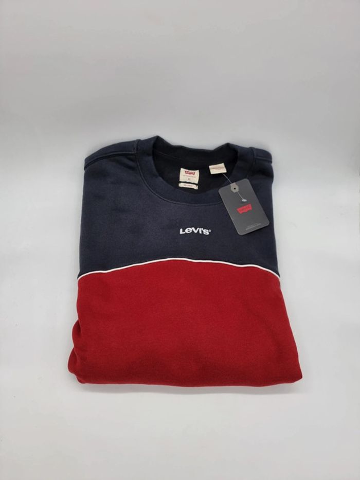 LEVI'S sweat polaire à col Rond bordeaux et noir * taille XL * - photo numéro 5