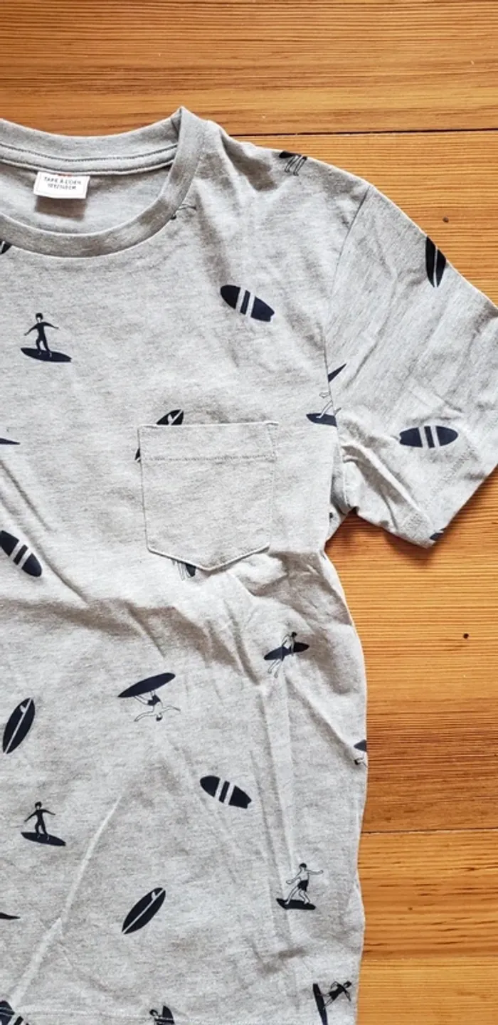 T-shirt gris surfer garçon 10ans - photo numéro 3