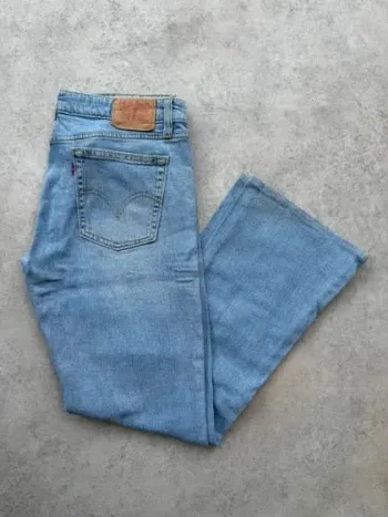Jeans Levi's 518 W32 FR42 coupe patte d'eph évasé bleu Femme Women pan547b