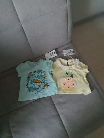 Lot de deux t-shirts Du Pareil Au Même taille 3 mois neuf avec étiquettes