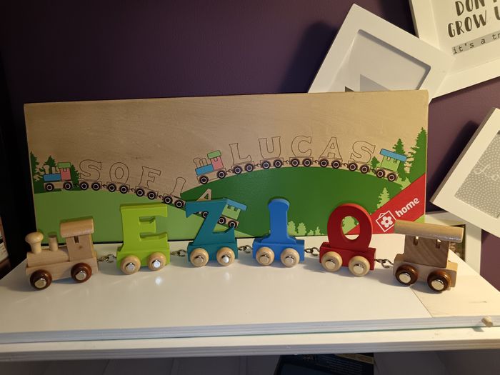 Lettres en bois petit train - photo numéro 4