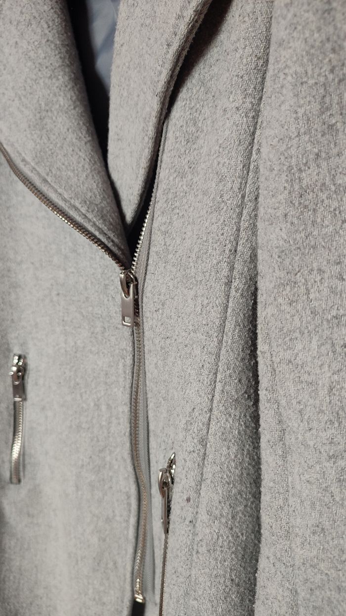 Manteau gris col amovible La redoute taille 34 - photo numéro 3