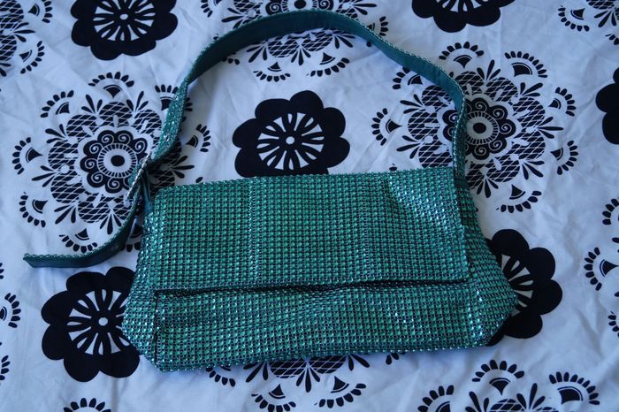 💎 Sac Baguette Y2K Vert Émeraude Strass - Style Années 2000 💎 - photo numéro 1