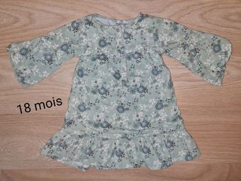 Robe hiver 18 mois fleurs bleues