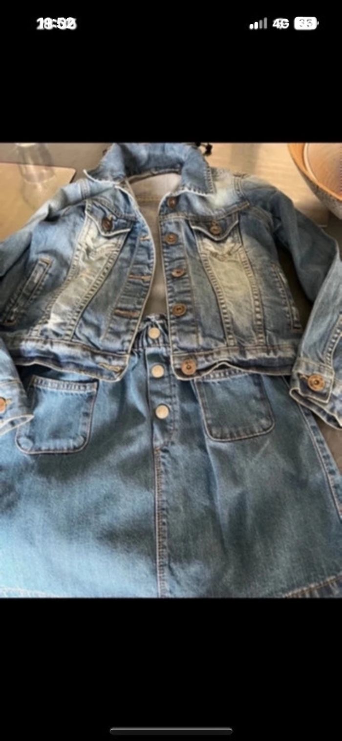 ensemble jupe et blouson jean kiabi