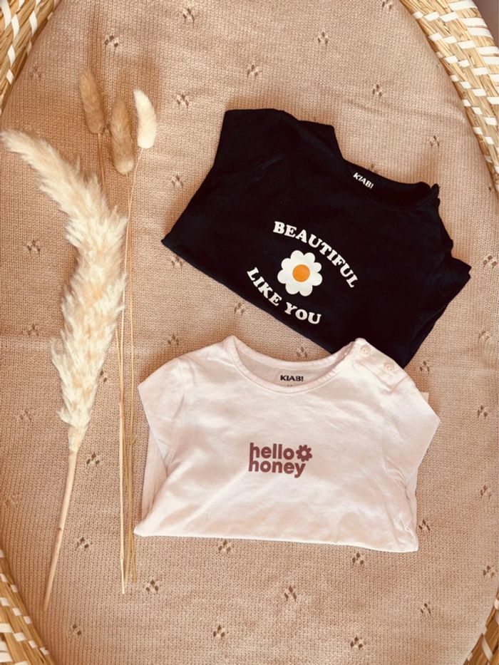Lot de 2 t-shirt manche longue 6 mois