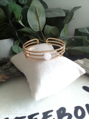 Bracelet bohème acier inoxydable et pierre de lune